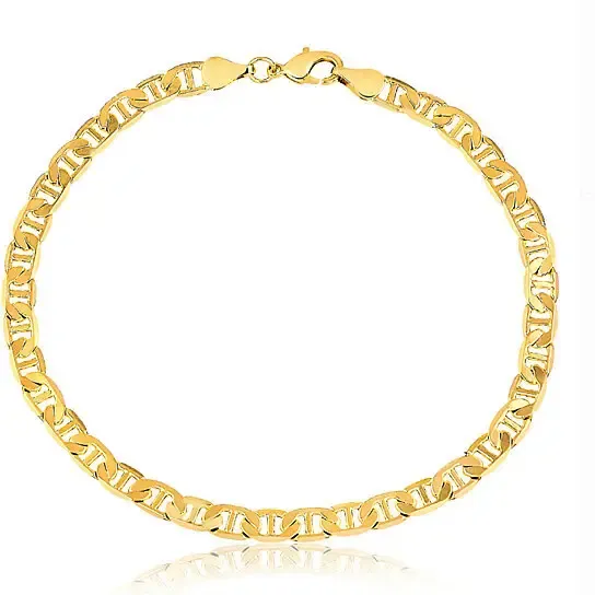 14k Solid Gold Mariner Anklet 10"